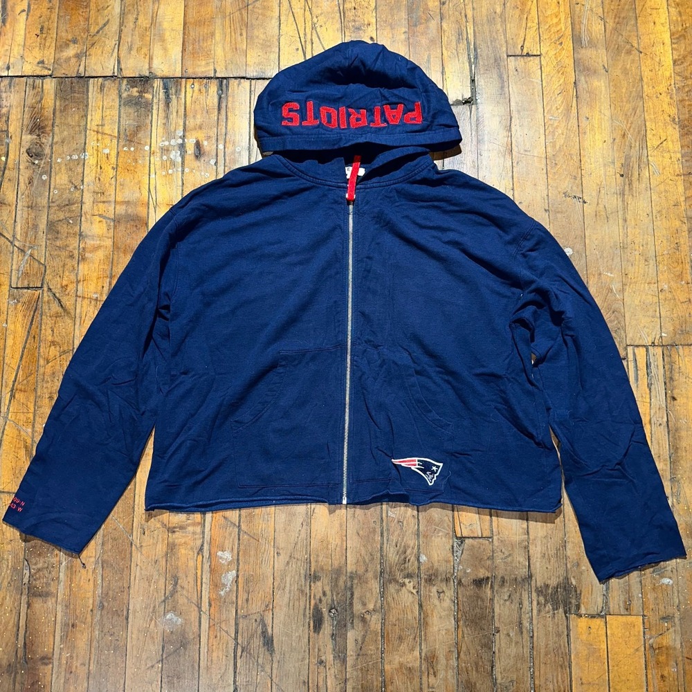 New England Patriots NFL Erin Andrews Hoodie Women's 2X Navy Full‎ Zip Football